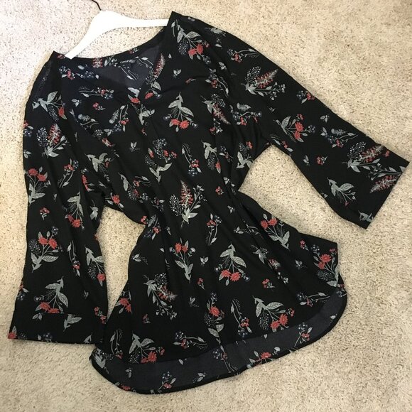 George Black Floral Tunic Top - Picture 12 of 16